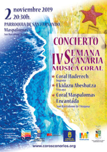 Cartel del Concierto de Maspalomas dentro de la Semana Coral