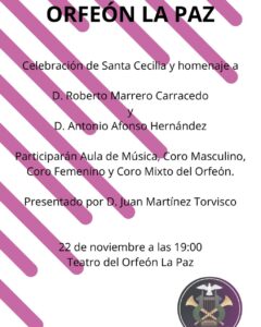 Concierto en honor a Santa Cecilia del Orfeón La Paz