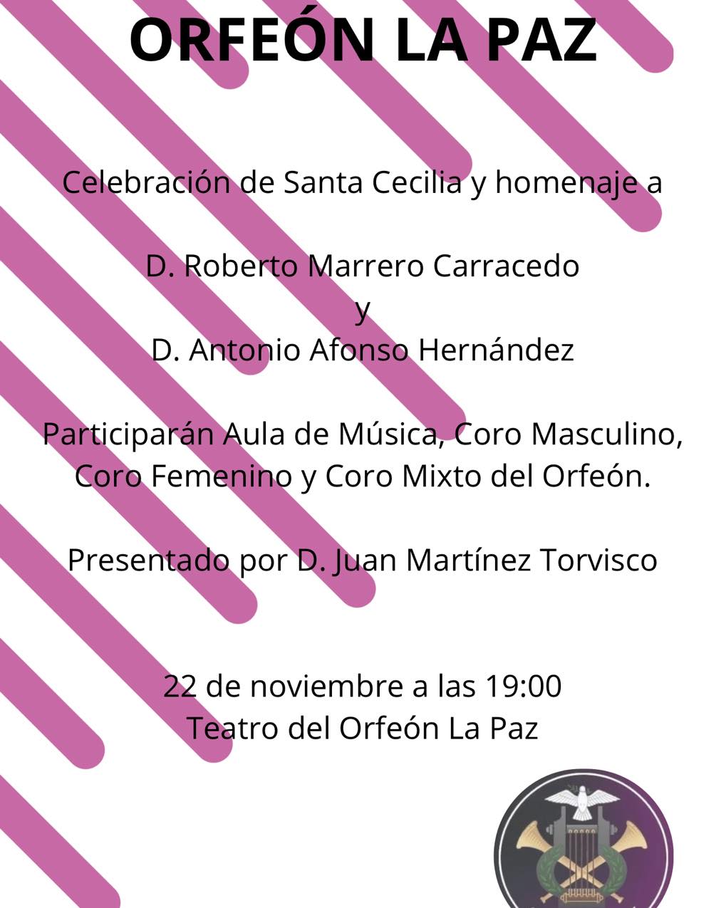 Concierto en honor a Santa Cecilia del Orfeón La Paz