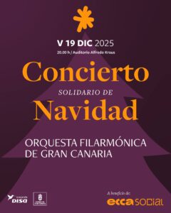 La Orquesta Filarmónica de Gran Canaria celebrará el viernes 19 de diciembre de 2025, a las 20:00 horas, su tradicional Concierto Solidario de Navidad en el Auditorio Alfredo Kraus, con la destacada participación del Coro de la OFGC y de los Coros Juvenil e Infantil de la Fundación OFGC. Toda la recaudación se destinará íntegramente a la Fundación ECCA Social y, en concreto, a su programa “Hospitalidad en Canarias”, dedicado a la acogida e integración de personas migrantes en situación de especial vulnerabilidad.​