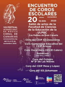 El Encuentro de Coros Escolares reunirá a siete agrupaciones juveniles en la Facultad de Ciencias de la Educación