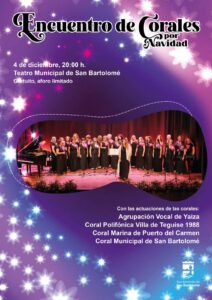 Encuentro de Corales por Navidad reunirá a cuatro formaciones lanzaroteñas en San Bartolomé