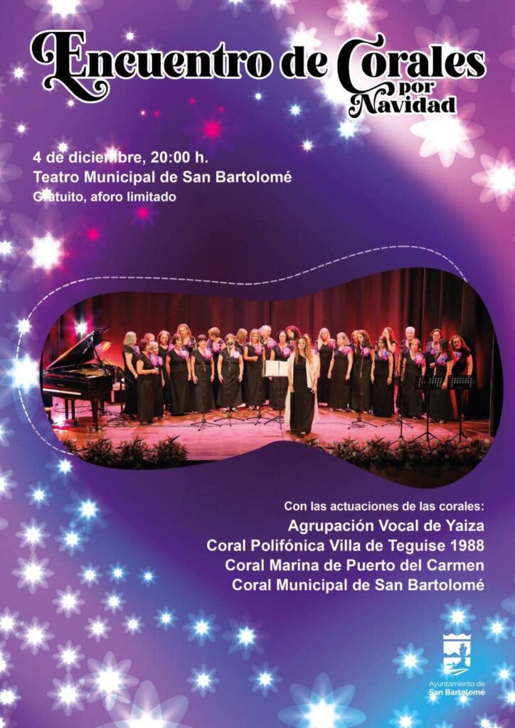 Encuentro de Corales por Navidad reunirá a cuatro formaciones lanzaroteñas en San Bartolomé