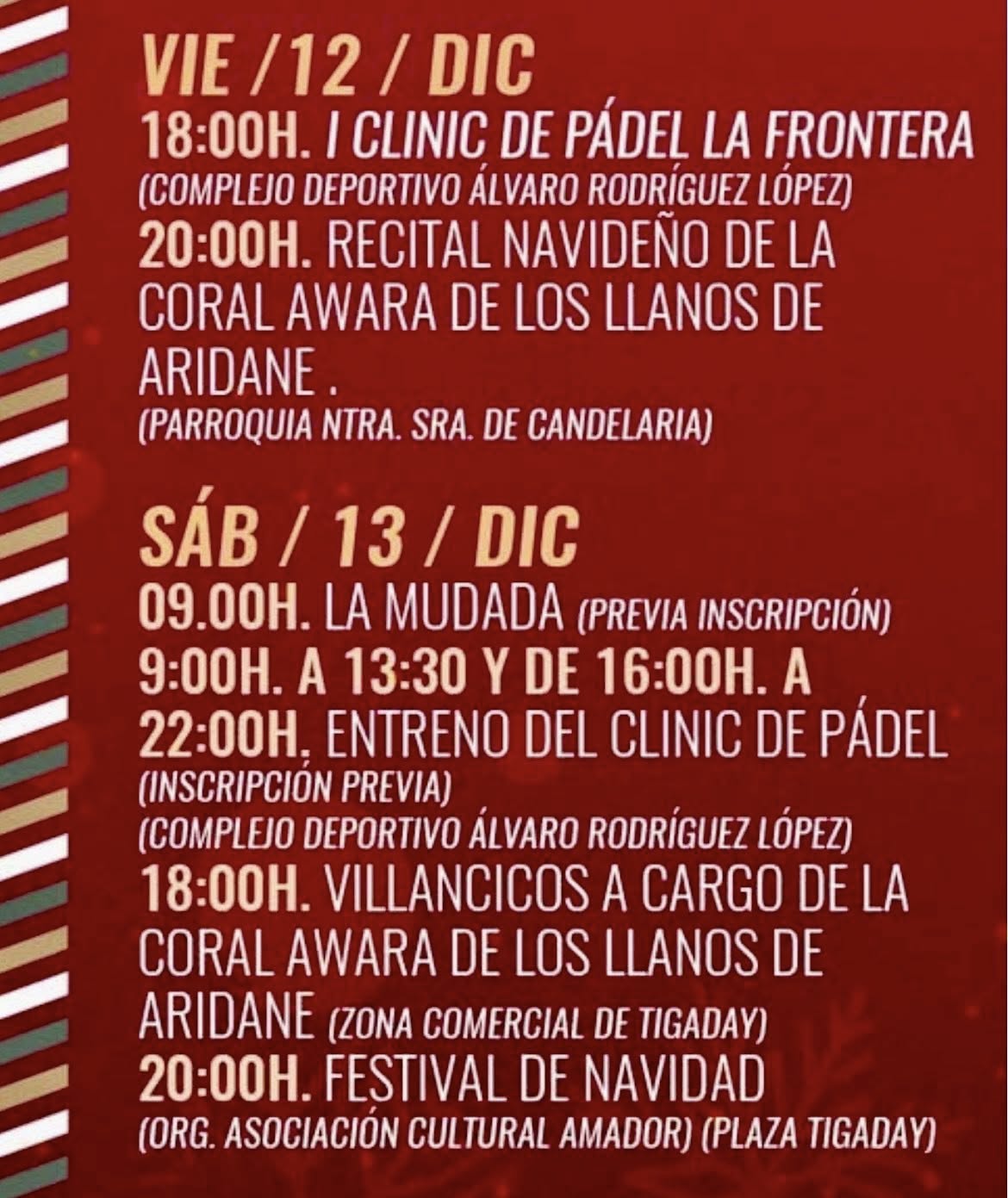 La Coral Awara de Los Llanos de Aridane lleva este viernes 12 de diciembre el espíritu de la Navidad a la isla de El Hierro con un emotivo recital en La Frontera, dentro del programa oficial de actividades navideñas del municipio.