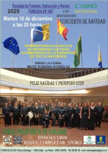 La Coral Polifónica de Gáldar celebra el Concierto de Navidad