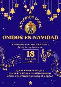 El Real Club Victoria acogerá el próximo 18 de diciembre el encuentro coral “Unidos en Navidad”, una velada musical que tendrá lugar en su sede del Paseo de las Canteras, número 4, a partir de las 20:00 horas. La iniciativa propone un espacio de convivencia y música compartida en pleno corazón de la capital grancanaria, con un programa centrado en repertorio navideño y popular.​