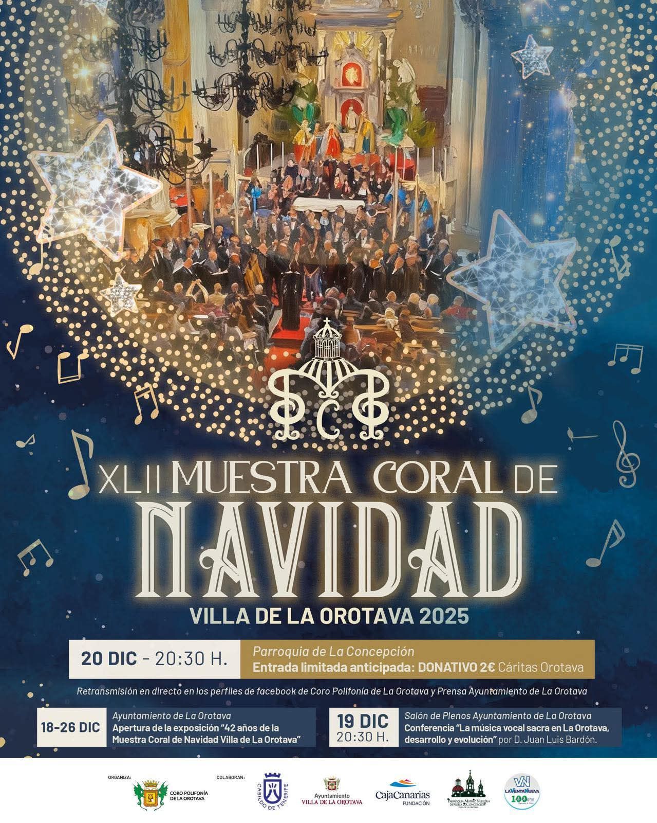 La Orotava, escenario de la gran noche coral de Navidad