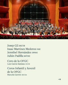 Josep Gil dirige un gran concierto sinfónico-coral con la OFGC y sus coros Infantil y Juvenil