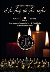 La Unión Artística El Cabo en El Hierro para ofrecer 𝙚𝙡 𝙘𝙤𝙣𝙘𝙞𝙚𝙧𝙩𝙤 𝙨𝙖𝙘𝙧𝙤 “𝘼 𝙡𝙖 𝙡𝙪𝙯 𝙙𝙚 𝙡𝙖𝙨 𝙫𝙚𝙡𝙖𝙨”