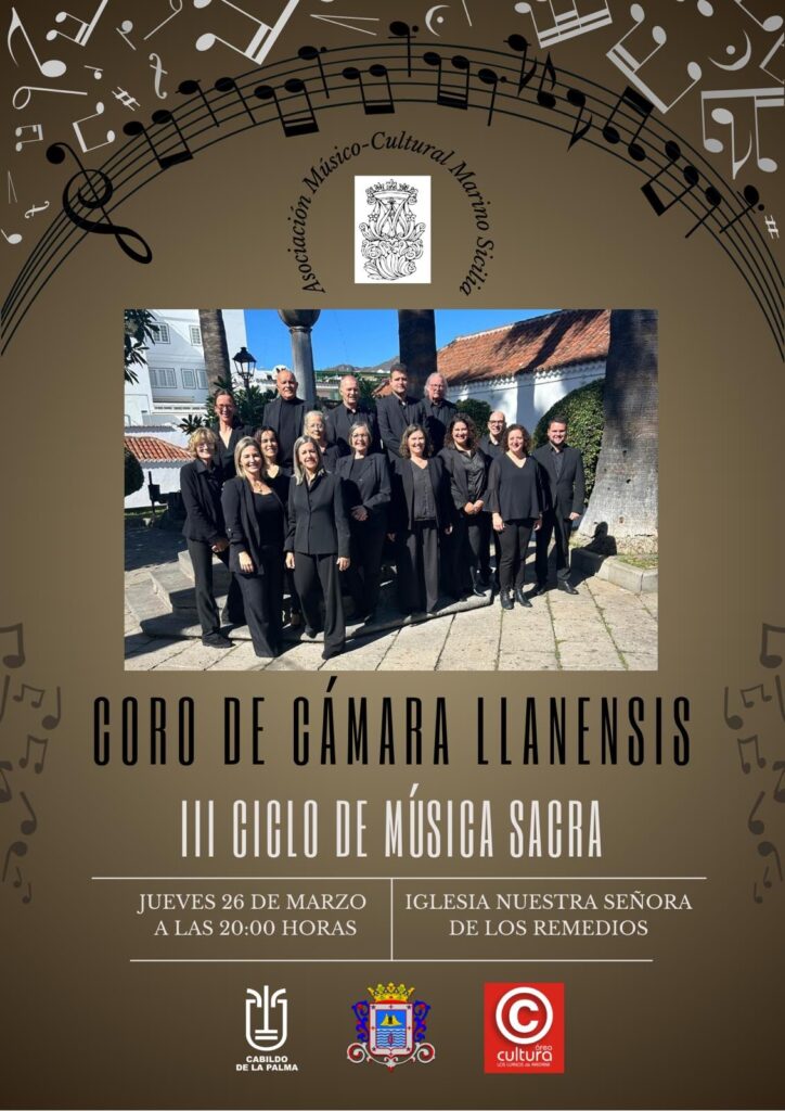El Coro de Cámara Llanensis ofrece un concierto de música sacra en Los Llanos de Aridane