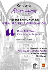 El Coro Polifónico de la Universidad de La Laguna lleva “Almas viajeras” a las Fiestas en honor de Nuestra Señora de la Consolación