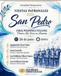 La Coral Polifónica Vulcania participa en las Fiestas Patronales de San Pedro 2026