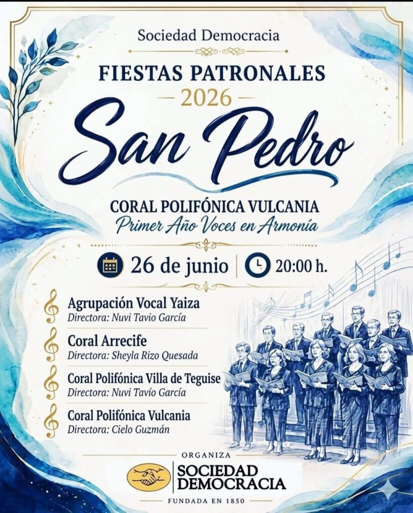 La Coral Polifónica Vulcania participa en las Fiestas Patronales de San Pedro 2026