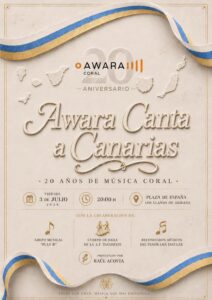 La Coral Awara celebrará su 20 aniversario con el concierto “Awara canta a Canarias”, una cita que reunirá música coral, danza y colaboración artística en la Plaza de España de Los Llanos de Aridane