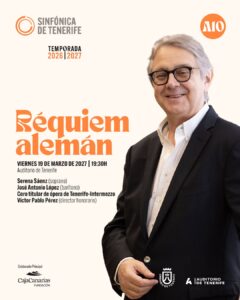 Bajo la dirección de Víctor Pablo Pérez, director honorario de la Sinfónica , este concierto reúne a la soprano Serena Sáenz, al barítono José Antonio López y al Coro Titular de Ópera de Tenerife-Intermezzo para interpretar una de las partituras más conmovedoras del repertorio.