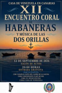 La Casa de Venezuela en Canarias celebra el XII Encuentro Coral de Habaneras