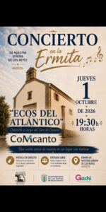 El coro de cámara ComCanto ofrecerá el concierto “Ecos del Atlántico” el próximo jueves 1 de octubre de 2026, a las 19:30 horas, en la ermita de Nuestra Señora de los Reyes, en Vegueta.