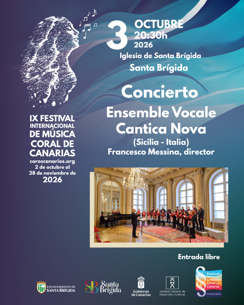 La agrupación siciliana, dirigida por Francesco Messina, ofrecerá un concierto el 3 de octubre en la iglesia de Santa Brígida, con entrada libre
