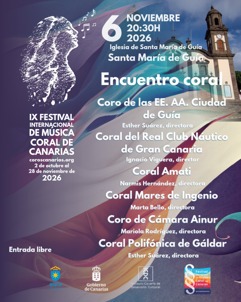 Santa María de Guía alberga un nuevo Encuentro Coral en el IX Festival Internacional de Música Coral de Canarias