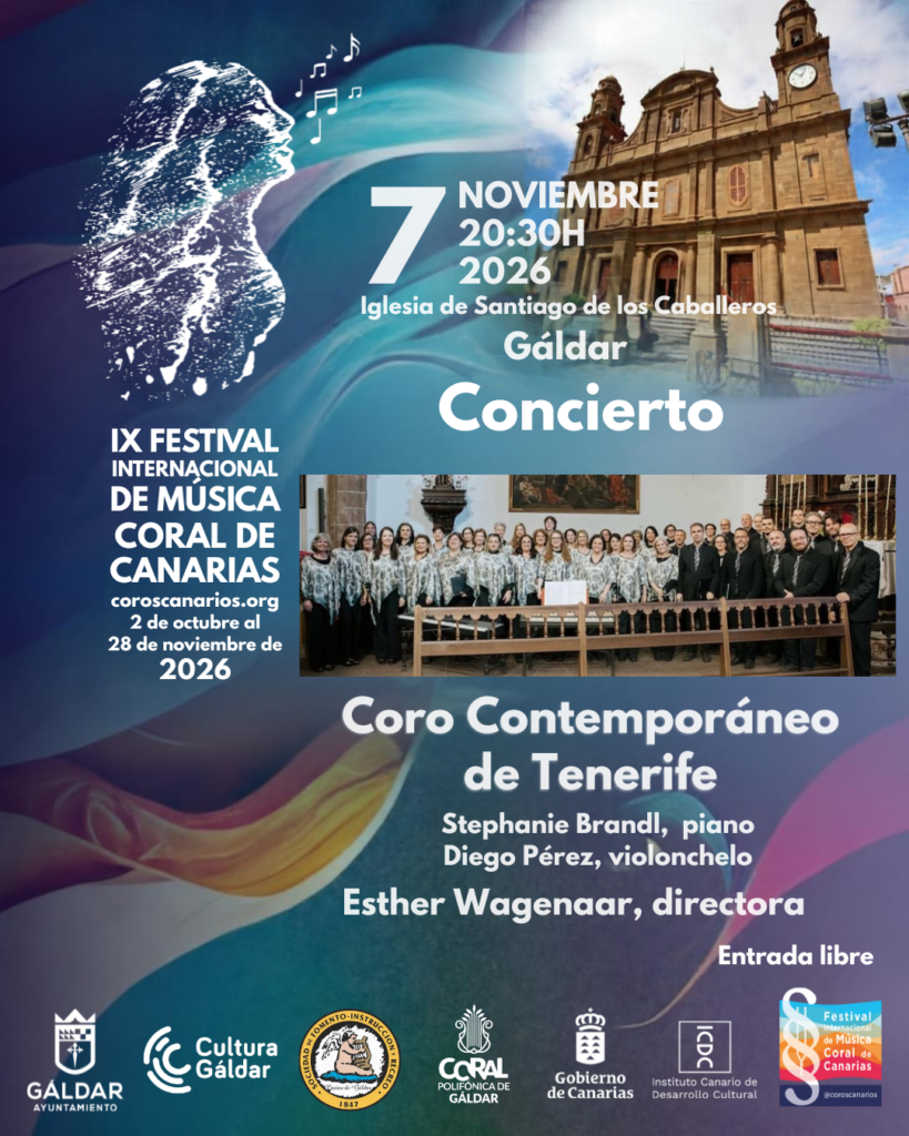 El Coro Contemporáneo de Tenerife protagoniza un concierto en Gáldar dentro del IX Festival Internacional de Música Coral de Canarias